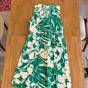 Luxology Green and Cream Patterned Dress